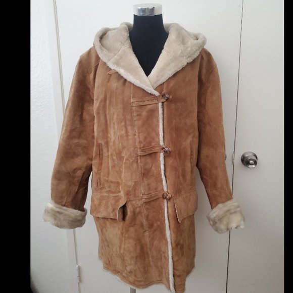 AR Bernardo Fashions Suede Leather Coat 2XL - Picture 1 of 7